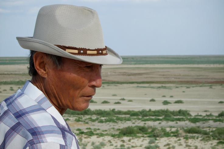 Fisherman with hat, Kazakhstan. 