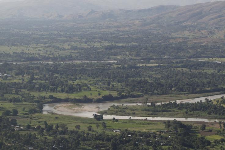 View from a UN helicopter in Mirebalais, Haiti, on November 7, 2012. 