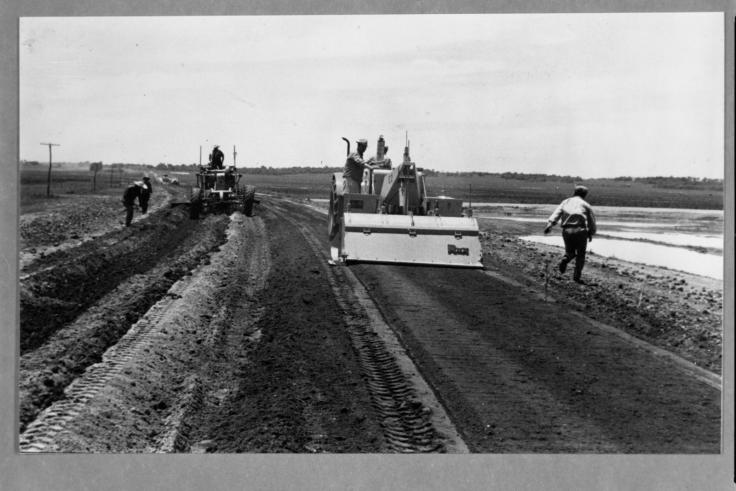 A Pulvi-mixer at work on the Paraguari-Encarnacion section of the Asuncion-Encarnacion Highway in Paraguay. Both the World Bank and its affiliate, the International Development Association (IDA), have helped to provide the foreign exchange needed to rebuild this important highway. October 1965